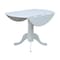 International Concepts Round 42 in Round Dual Drop Leaf Pedestal Table, White, 42 in W, 42 in L, 29.5 in H, Wood, White T08-42DP - alternate 3